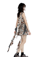 Load image into Gallery viewer, &#39;Nova&#39; Mesh Layered Mini Dress with Scarf