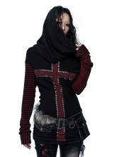 Load image into Gallery viewer, &#39;Shade&#39; Studded Long Sleeve Tee with Oversized Hood