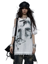 Load image into Gallery viewer, &#39;Eldritch&#39; Abstract Off Shoulder Lace Accent T-Shirt