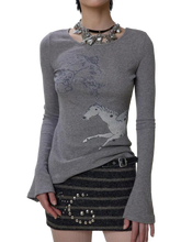 Load image into Gallery viewer, 'Equine' Ribbed Knit Long Sleeve Tee
