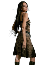 Load image into Gallery viewer, Vintage Punk Leopard Midi Dress