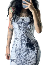 Load image into Gallery viewer, &#39;Naga&#39; Skeleton Print Camisole Dress