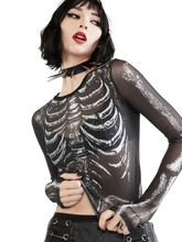 Load image into Gallery viewer, Skeletal Sheer Mesh Long Sleeve Tee