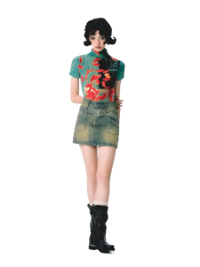 Pixel Koi Textured-Stretch Short Sleeve Tee