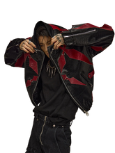 Load image into Gallery viewer, &#39;Inferno&#39; Red Leather Moto Jacket