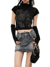 Load image into Gallery viewer, Grunge Art High Neck Crop Top