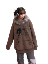 Load image into Gallery viewer, &#39;Forgotten&#39; Fur-Trimmed Oversized Cotton Hoodie
