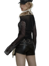 Load image into Gallery viewer, Gothic Sheer Mesh Long Sleeve Tee