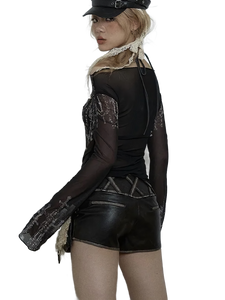 Gothic Sheer Mesh Long Sleeve Tee