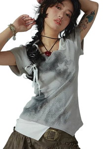 'Illusion' Two Piece Cotton T-Shirt
