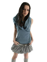 Load image into Gallery viewer, &#39;Cavum&#39; Ribbed Knit Tank Top with Oversized Hood