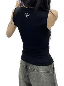 Rabbit Print Sleeveless Cotton Tee