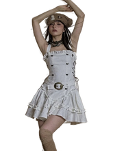 Load image into Gallery viewer, Ruffled Lace Halter Mini Dress