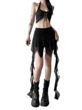Load image into Gallery viewer, Midnight Enigma Mesh Mini Skirt