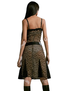 Vintage Punk Leopard Midi Dress