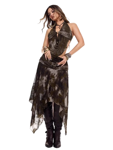 Ravaged Eerie A-Line Skirt
