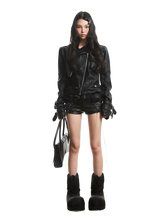 Load image into Gallery viewer, 'Vanta' Low-Rise Lace-Up Faux Leather Shorts