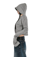 Load image into Gallery viewer, Minimalist Off-Shoulder Cropped Hoodie