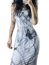 Load image into Gallery viewer, &#39;Naga&#39; Skeleton Print Camisole Dress