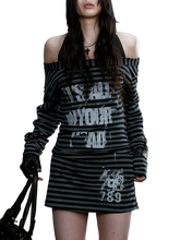 Load image into Gallery viewer, &#39;Siren&#39; Striped Off-Shoulder Mini Dress