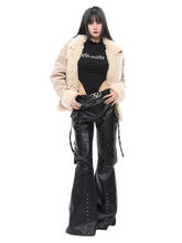 Load image into Gallery viewer, &#39;Specter&#39; Wide Leg Black Leather Cargo Pants
