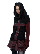 Load image into Gallery viewer, &#39;Shade&#39; Studded Long Sleeve Tee with Oversized Hood