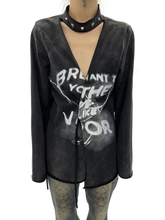 Load image into Gallery viewer, Plunging Long Sleeve Tee with Choker Detail