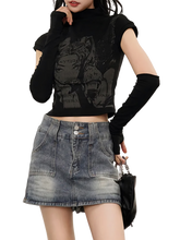 Load image into Gallery viewer, Grunge Art High Neck Crop Top