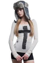 Load image into Gallery viewer, &#39;Cruciform&#39; Sheer Long Sleeve Tee