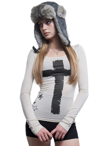 'Cruciform' Sheer Long Sleeve Tee