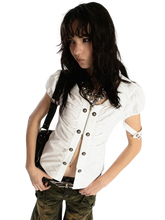 Load image into Gallery viewer, &#39;Tidings&#39; Vintage Inspired Zip Up Blouse