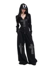 Load image into Gallery viewer, 'Vesper' Studded Cotton Blend Sweatpants