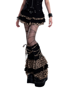 Ruffled Leopard Print Leg Warmers
