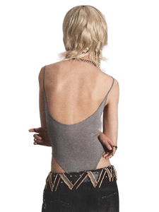 Gothic Cross Plunging Bodysuit