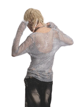 Load image into Gallery viewer, Loose Knit Mesh Long Sleeve Top