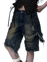 Load image into Gallery viewer, &#39;Vassal&#39; Distressed Denim Shorts