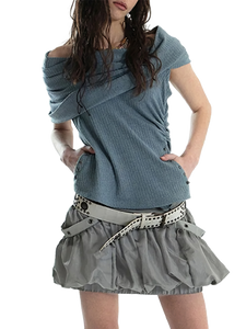 'Cavum' Ribbed Knit Tank Top with Oversized Hood
