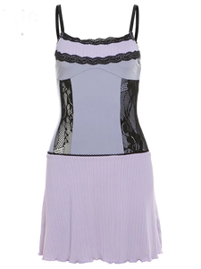 Lavender Lace Fantasy Mini Dress