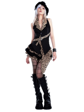 Load image into Gallery viewer, Ruffled Leopard Print Mini Dress