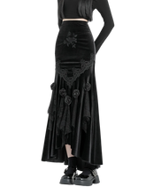 Load image into Gallery viewer, &#39;Rosa&#39; Black Velvet Maxi Skirt