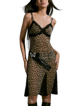 Load image into Gallery viewer, Vintage Punk Leopard Midi Dress