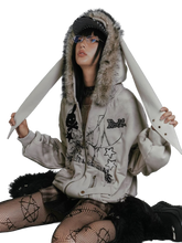 Load image into Gallery viewer, &#39;Haze&#39; Fur-Trimmed Oversized Cotton Hoodie