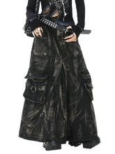 Load image into Gallery viewer, &#39;Outcast&#39; Rugged Black Denim Cargo Maxi Skirt