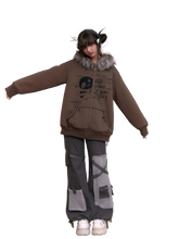 Load image into Gallery viewer, &#39;Forgotten&#39; Fur-Trimmed Oversized Cotton Hoodie