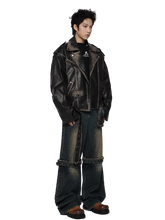 Load image into Gallery viewer, 'Raider' Belted Leather Jacket