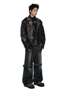 'Raider' Belted Leather Jacket