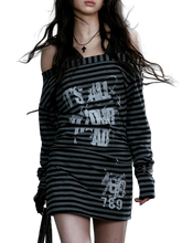 Load image into Gallery viewer, &#39;Siren&#39; Striped Off-Shoulder Mini Dress