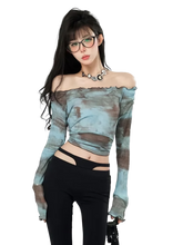 Load image into Gallery viewer, &#39;Blend&#39; Off-Shoulder Long Sleeve Crop Top