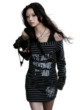 Load image into Gallery viewer, &#39;Siren&#39; Striped Off-Shoulder Mini Dress