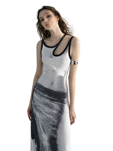 Silvergrain Photo Print Column Dress